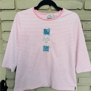 Koret City Blues Pink and White Striped Top